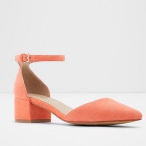 New in Box ALDO Womens ZULIAN Orange Block Pumps
